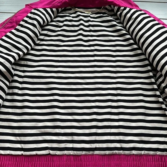 St. John Sport Quilted Reversible 100% Silk Hot Pink Jcket Barbiecore size M